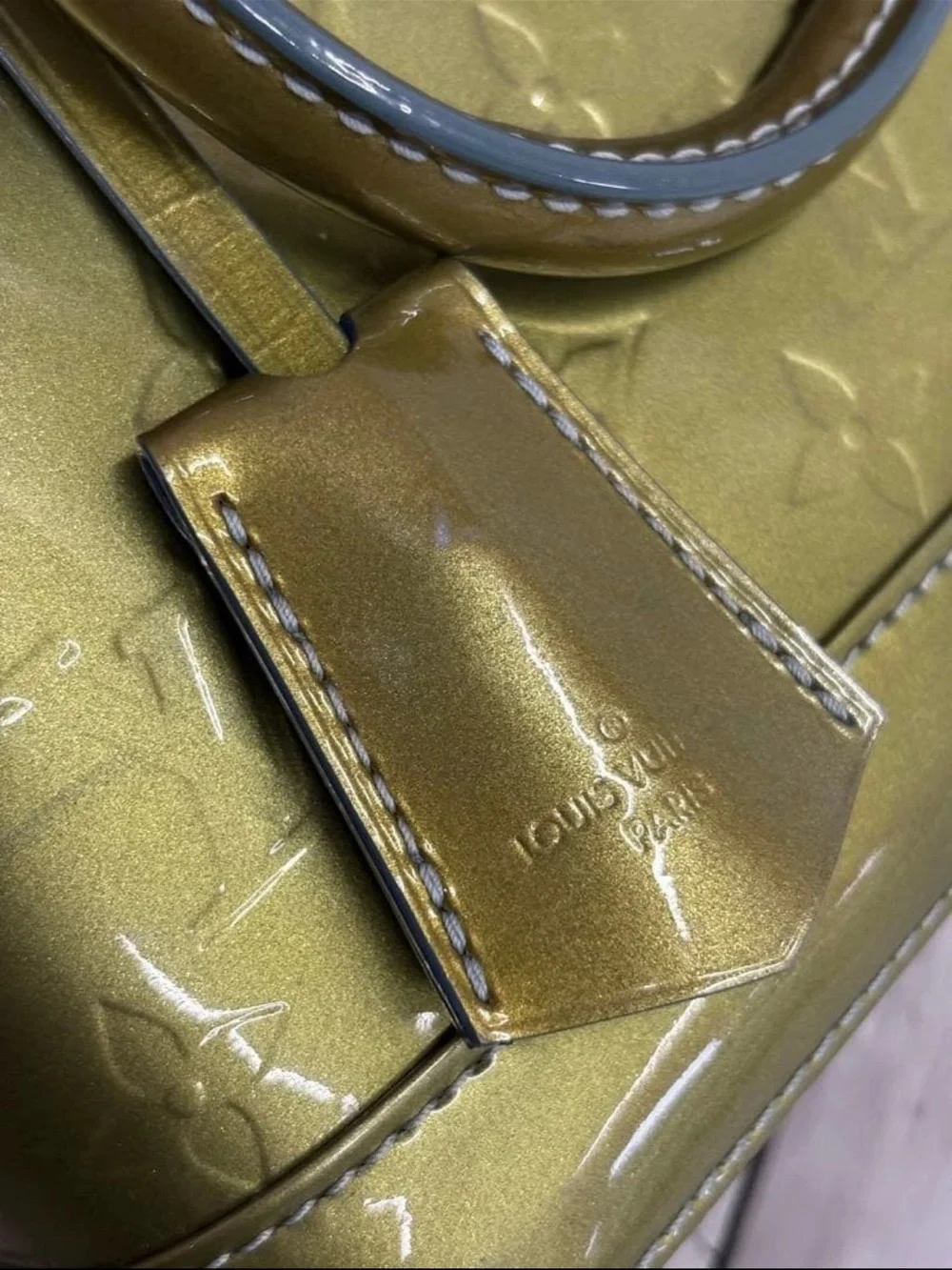 Louis Vuitton Olive Green Vernis Alma BB Handbag